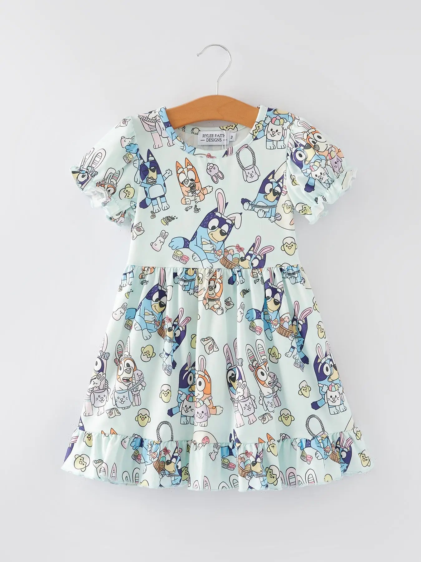 Easter Bunny Cartoon Print Dress