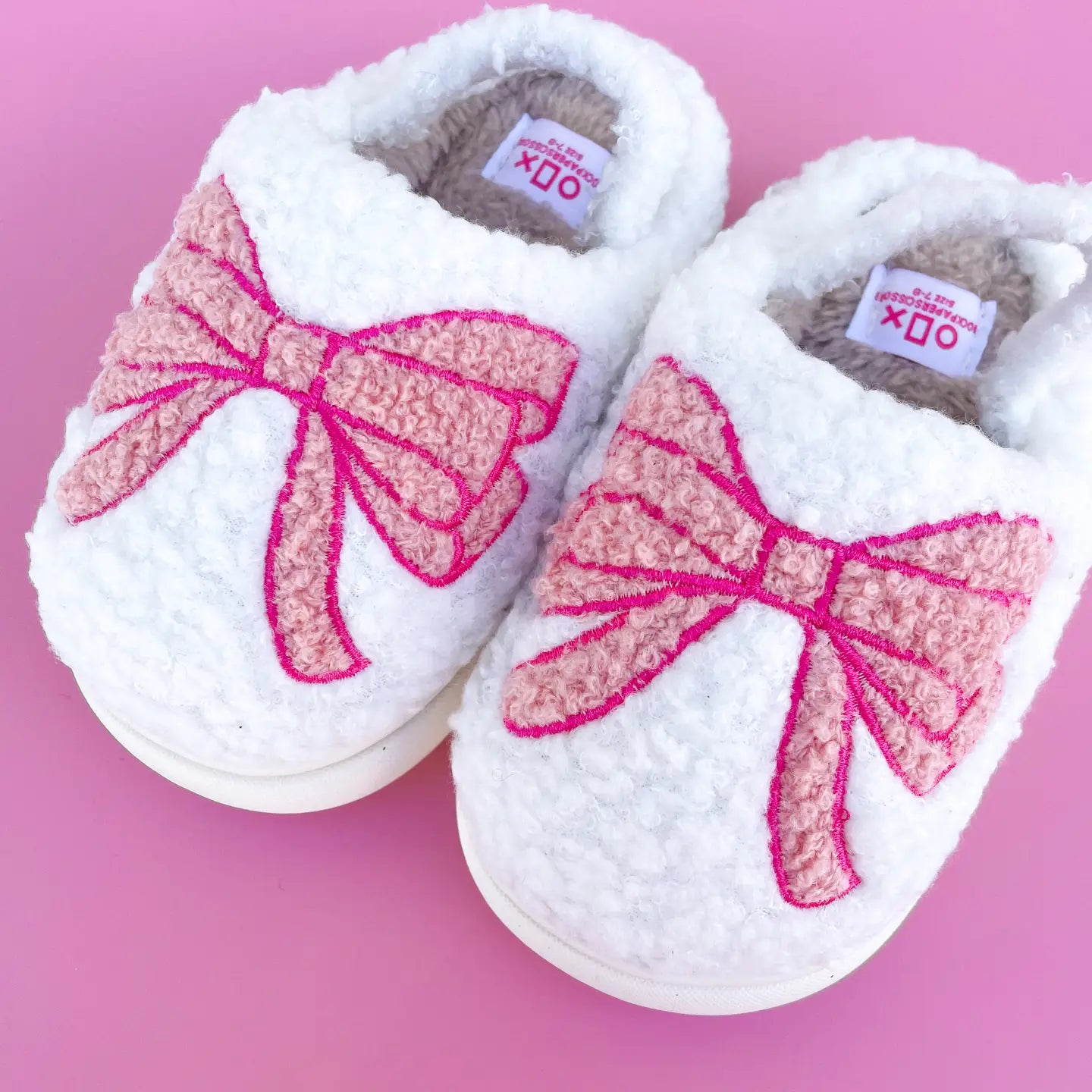 Pink Bow Slippers