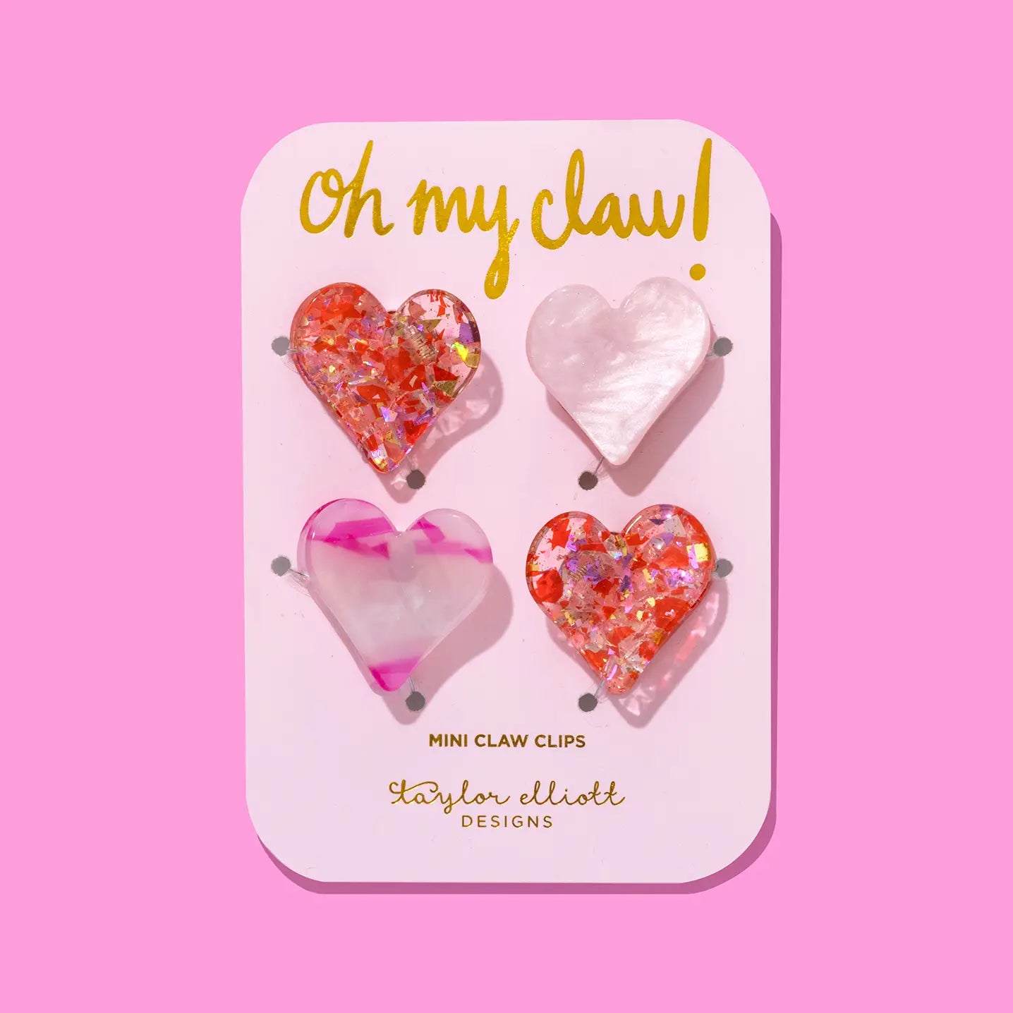 Mini Heart Hair Clips