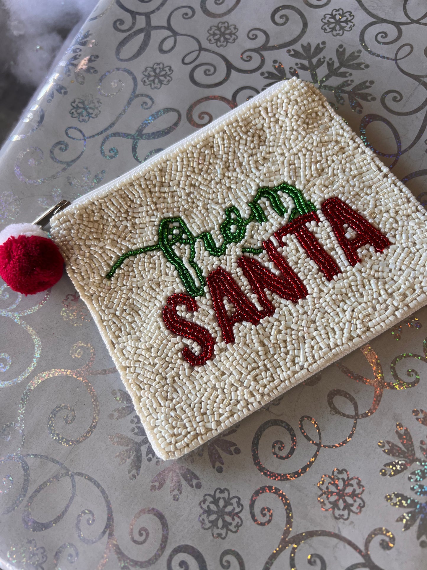From Santa Beaded Coin Purse