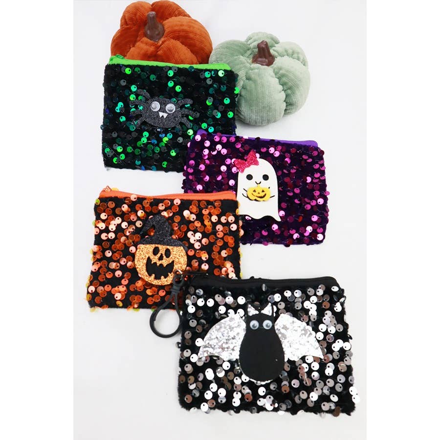 Sequin Halloween Coin Purse NEW