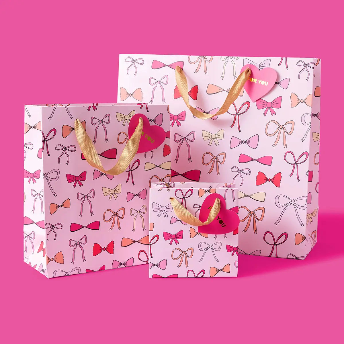 Small Pink Bow Gift Bags