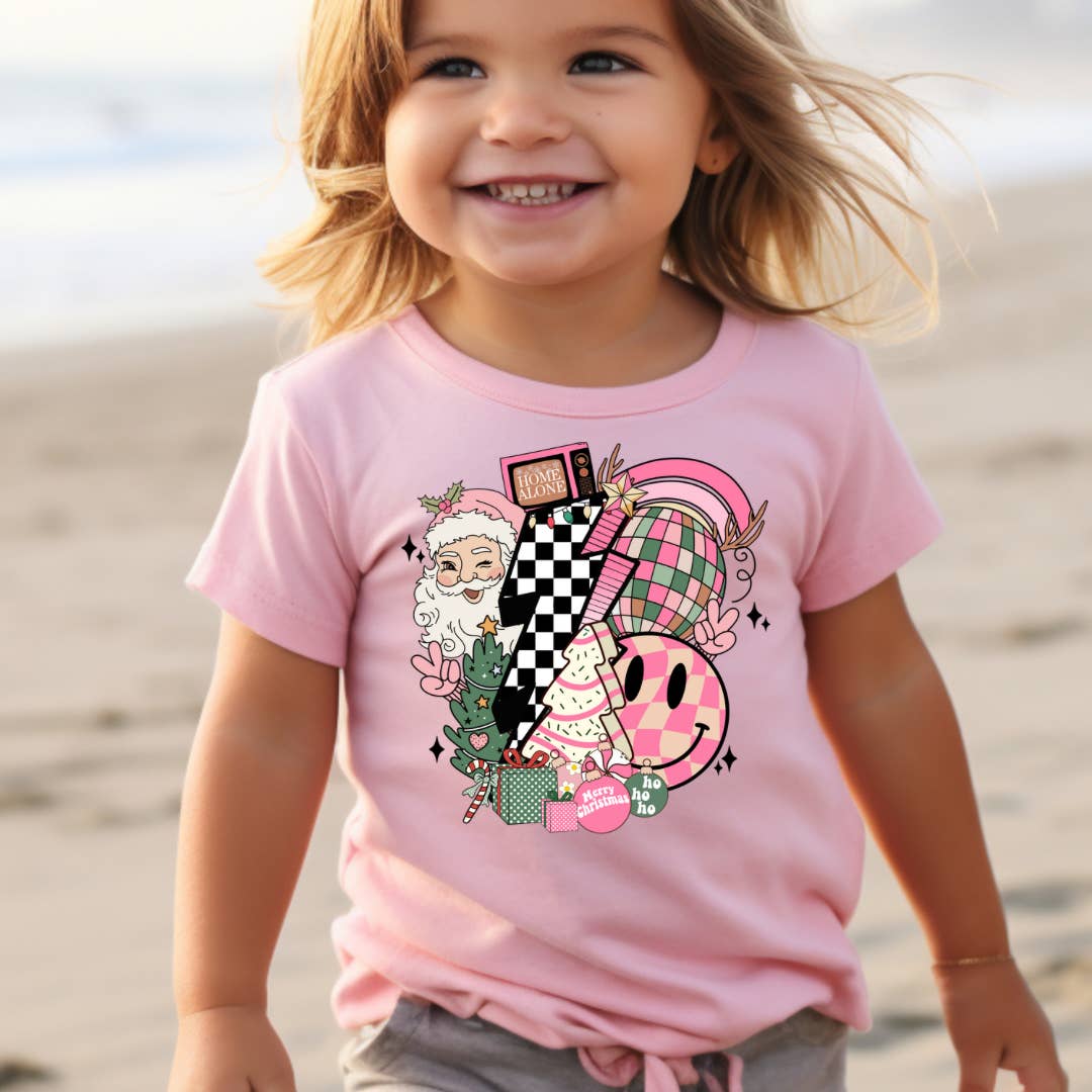 Pink Retro Christmas Tee