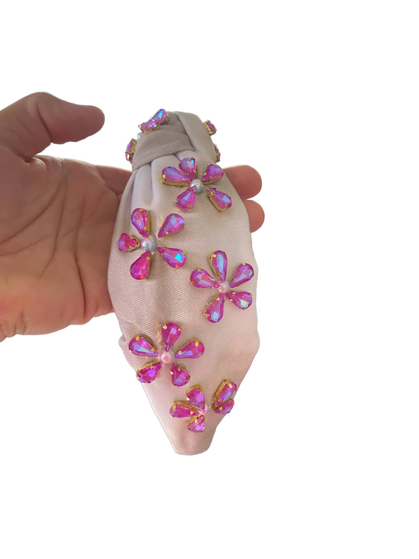 Tie Dye Flower Gem Headband
