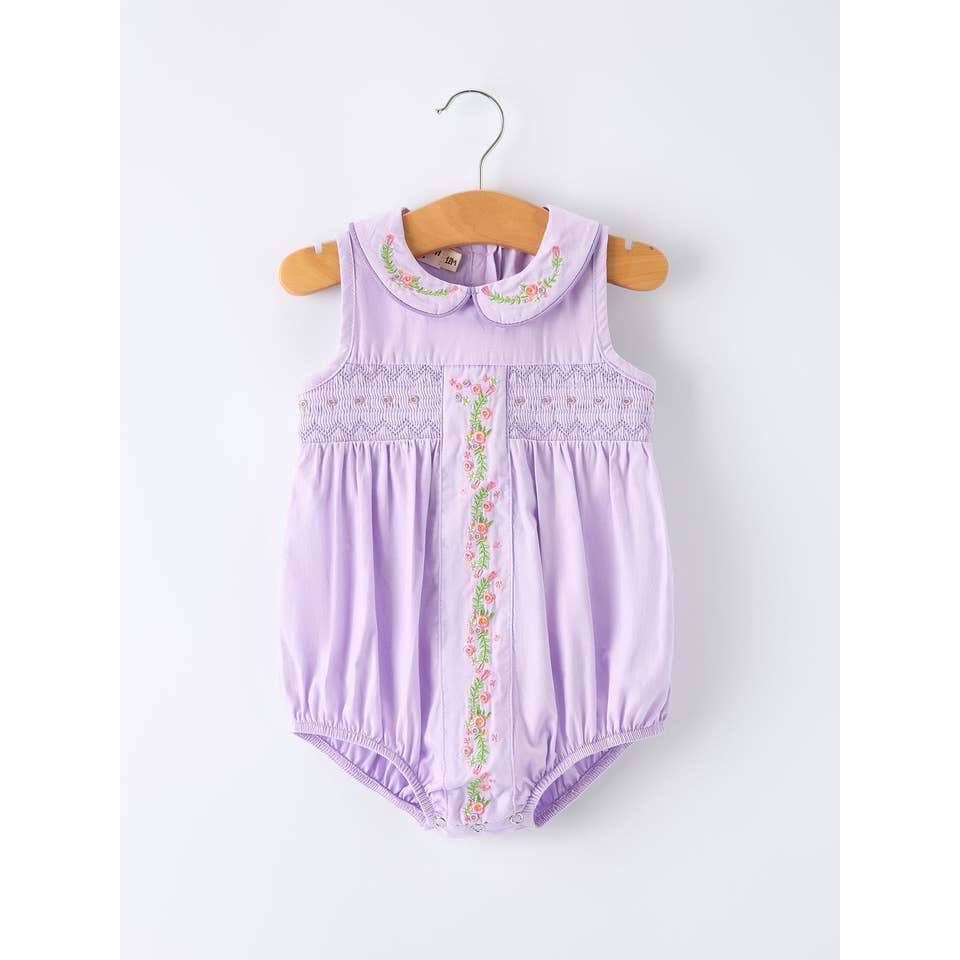 Floral Embroidered Romper