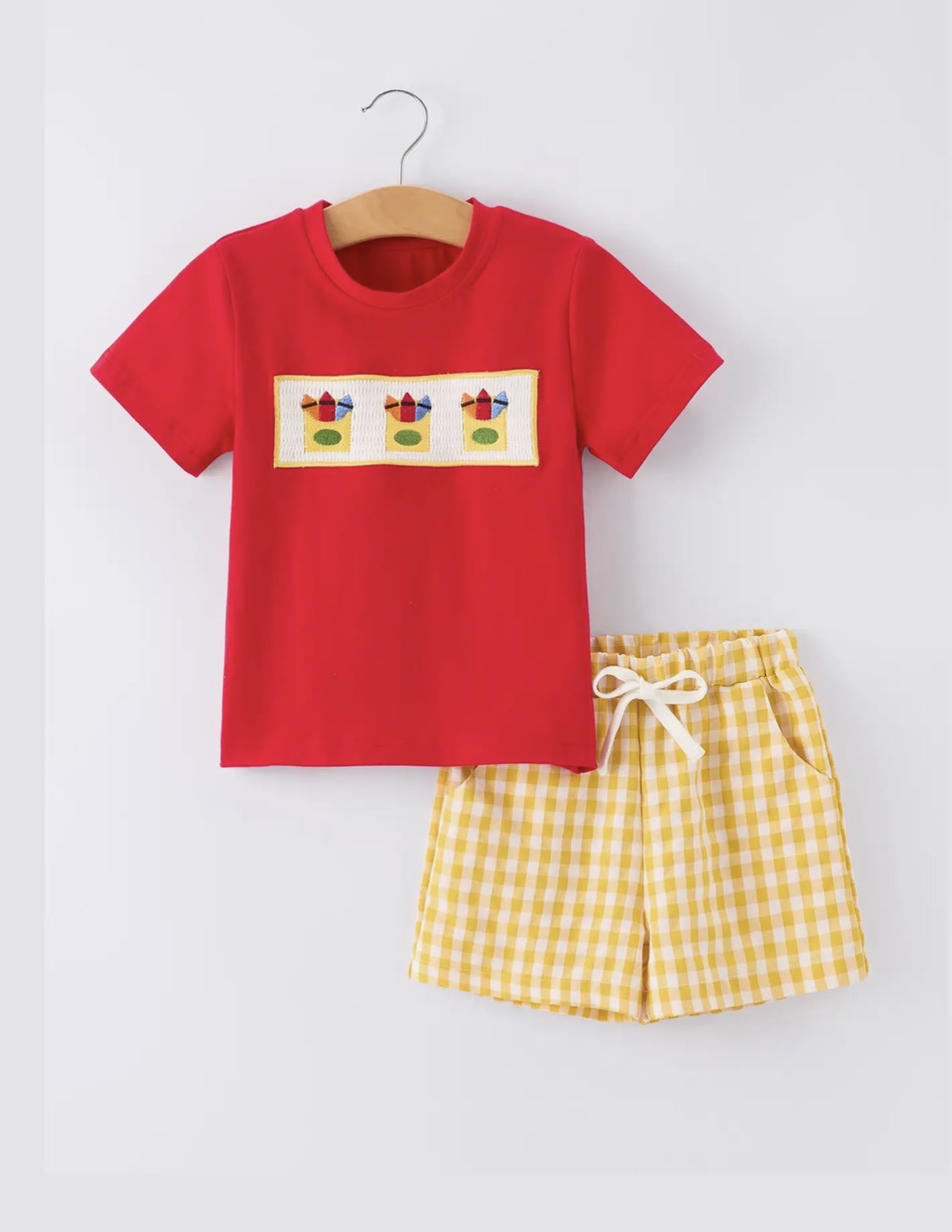 Boys Smocked Crayon Set